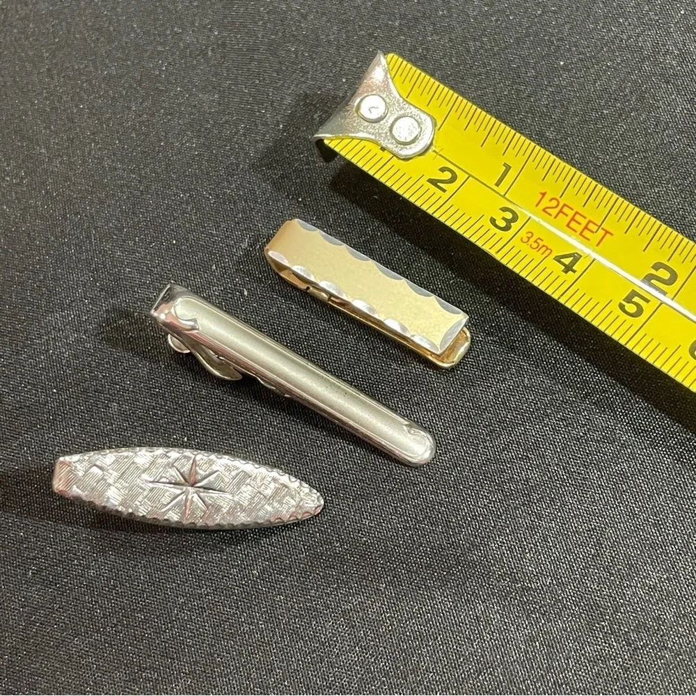 Elegant Silver and Gold Tie Clips Set